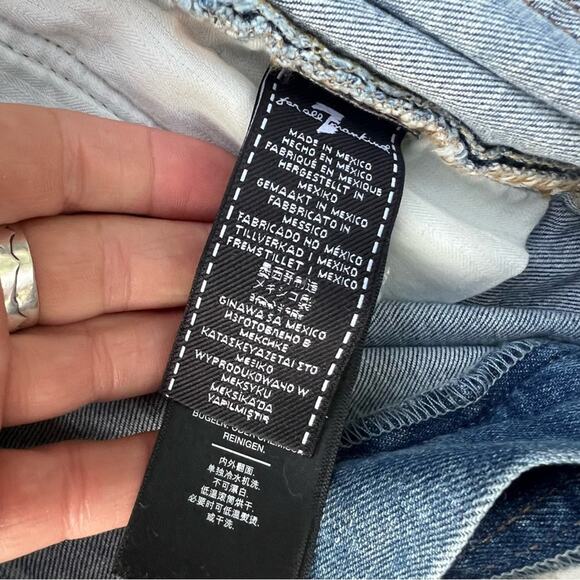 7 For All Mankind Alexa High Waist Crop Wide Leg Jeans In Lakeside Size 32 - Picture 6 of 9
